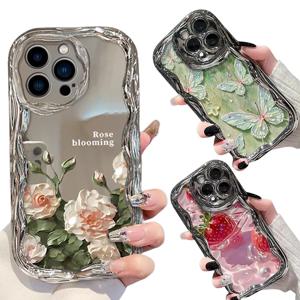 갤럭시 s25 24 23 22 21 감성 꽃 나비 글리터 미러 물결 케이스