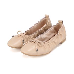 바바라 소가죽 셔링 플랫슈즈 4COLOR_BQJ127_BK