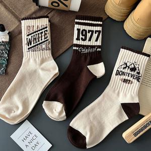 [브리치] HOTBBA / 브라운 빈티지 중목양말 5color LM 0662