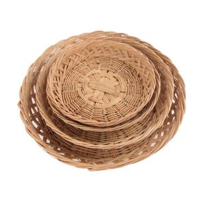 대나무 원형 광주리 채반 소쿠리 바구니 명절 음식 접시 40 45 50cm