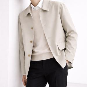 남성 간절기 세미오버핏 하프트렌치코트WSY5-CC12-ABG