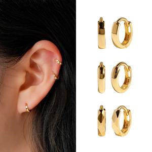 14K/18K 쁘띠 링 싱글 귀걸이 [소프트플랫, 라운드, 다이아컷팅]