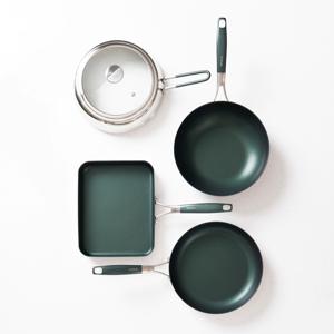 디엣지 2025신구성 통3중 티타늄 코팅 논스틱 프라이팬세트(프라이팬 26cm, 궁중팬 26cm, 사각팬 28cm, 돔뚜껑 세트)