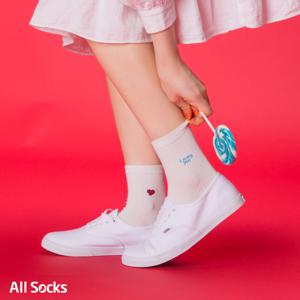 여성 레터링포인트 발목골지 4켤레 한세트[두세트에 한켤레더] 중딩고딩 베스트양말