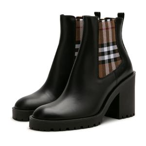 여성 체크 블랙 부츠 8066395
