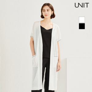 [본사직영]유닛 린넨 혼방 드롭 숄더 루즈핏 롱가디건 UFH2-KCA258N
