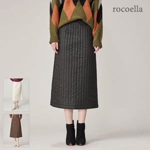 로웰 A라인 슬림핏 패딩 롱스커트