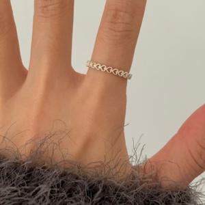 [브리치]  / 실버925 도트 하트 오픈링 데일리 은반지