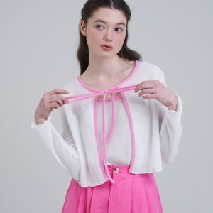 리본 가디건 슬리브리스 세트_DW4MD603