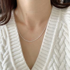 [브리치]  / 실버925 샤인 눈꽃 체인 목걸이