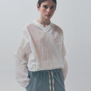 NYLON MINI POCKET SWEATSHIRT - WHITE