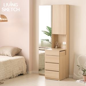 랑제리제 전신거울 수납장 800 화장대[착불]도어형 수납선반 슬라이드 상판 서랍장