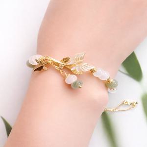 H35 화전옥 자개나비 행운팔찌 소원팔찌 원석팔찌