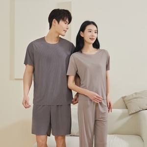 여름 커플 잠옷세트 여자 남자 파자마 세트 홈웨어 실내복 모달 인견 수면