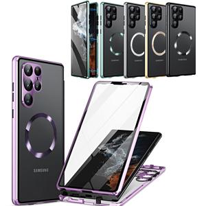 갤럭시 s26 플러스 울트라 양면 투명 마그네틱 맥세이프 호환 풀커버 슬림 메탈 범퍼 케이스