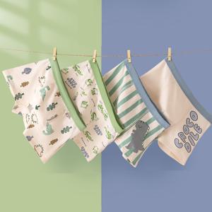 크로크 남아 사각 드로즈 4매입 아동 면 팬티 세트 유아 속옷 어린이 초등학생