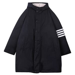 네이비 폴리 트윌 다운필 후드 풋볼 4-바 파카 MOD064X07259-415