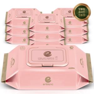 [단독]앙블랑 아기물티슈 63g 세이프 인디핑크 골드 캡형 72매X10팩