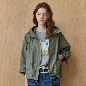 플랩포켓 루즈핏 후드 크롭 야상 점퍼