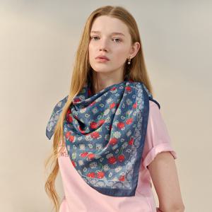 체리 페이즐리 패턴 빅 사각 스카프