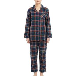 모던 체크 따뜻한 순면기모 여성잠옷 WP8880A