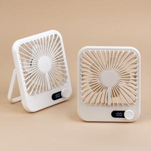 100단 풍량조절 BLDC 모터 디지털 슬림 스퀘어 무선 선풍기 탁상용 + 휴대용 배터리 잔량표시 베이지/화이트 택일