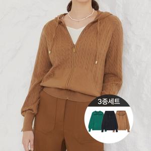 캐쥬얼 니트 자켓 3종세트