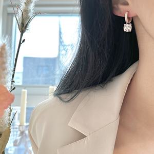 14k G.F 그웬 크리스탈 원터치 링 귀걸이 EA2996