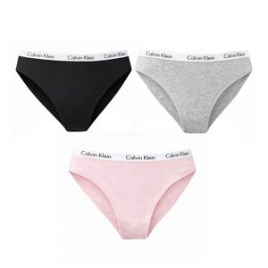 캘빈클라인 캐러셀 코튼 스트레치 3팩 비키니 여자 언더웨어 팬티 블랙/그레이/핑크 QP1258O-033