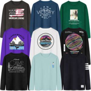 남성 긴팔티셔츠 남자 기본 면티 무지 긴팔티 프린트 티 20수 간절기 옷 단체티 쭉티 여성 빅사이즈 의류