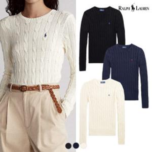 폴로랄프로렌 여성 라운드 꽈배기 긴팔 니트 3종 택1