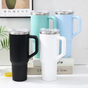 대용량 스텐 텀블러 1.18리터 빨대포함 보온 보냉 손잡이 컵 SUS304