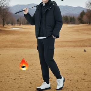 제니유 남성 겨울 방한 골프 기모 조거 카고 밴딩팬츠 빅사이즈