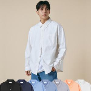 남성용 옥스포드 오버핏 면혼방 긴팔 셔츠 7컬러