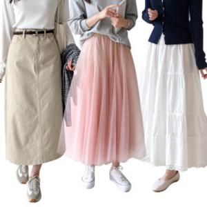 봄 신상 코튼 플레어 플리츠 주름 망사 샤 쉬폰 프릴 캉캉 밴딩 스판 데님 화이트 롱 스커트 치마