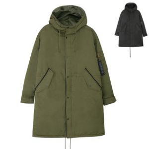 바이블 오버핏 롱 패딩 후드 야상 점퍼