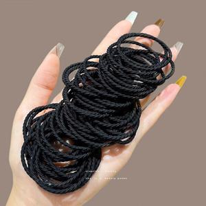 세이프티 고탄력 똥머리 머리고무줄 헤어끈 헤어밴드 머리끈 100p세트