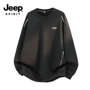 JEEP SPIRIT 남성 봄 데일리 루즈핏 긴팔 라운드 맨투맨 티셔츠