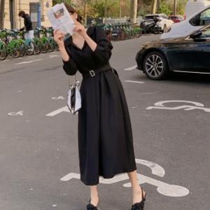 트링클링 세일러카라 맞주름 벨트 롱 원피스/빅사이즈/여성의류/데이트룩/출근룩/하객룩/격식룩/데일리룩