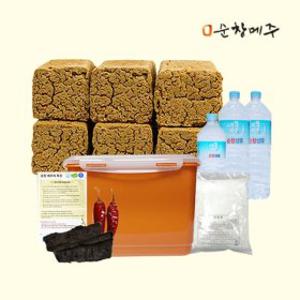 순창메주 장담그기세트(기본세트:메주 6덩이 4.2kg+순창샘물7L+천일염2.3kg+대나무숯+건고추_누름독 없음