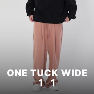 네오플레인 1+1 남자 츄리닝 원턱 와이드 트레이닝 팬츠 밴딩 바지