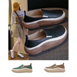 여성 가죽 플랫슈즈 소프트 가죽 슈즈 캐주얼화 4가지 색상 선택 가능 항공배송  빠른출고