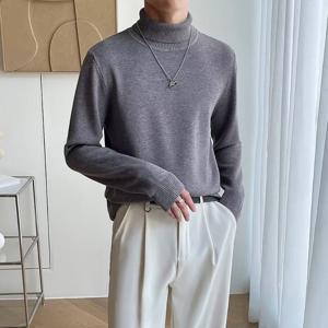 남자 목폴라 맨투맨 티셔츠 캐시미어 이너 긴팔 티셔츠