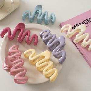 색감깡패 파스텔 물결 헤어 집게핀 올림머리 바나나핀