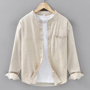 봄 남자 셔츠 린넨 남자 긴팔 남방 캐주얼룩 외투