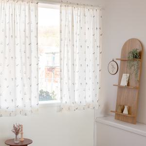 까르데코 플린 플라워 창문 면 가리개커튼 2장