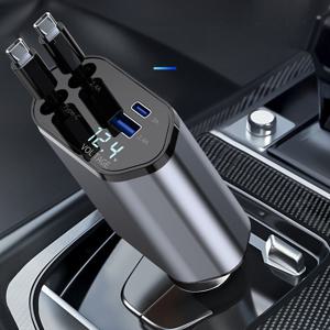 4구 릴타입 차량용 고속충전기 최신형 100W 캠핑용 급속충전