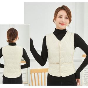 데일리 심플 경량 다이아 융털 기모 브이넥 조끼 트렌디 허리 밴딩 내피 이너웨어 베스트 (2장이상추가할인)
