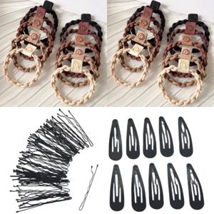 헤어정리 3종세트 튼튼 짱짱한 고탄력 머리끈 똑딱핀 실핀