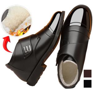 남성 비즈니스 가죽 구두 기모 하이탑  작업화 방한 구두